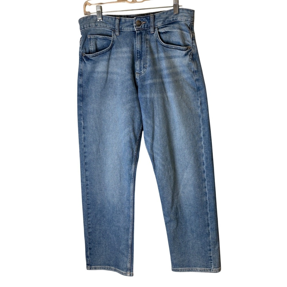 Lee Womens Size‎ 8 Straight Leg Jeans Blue Medium Wash Stretch Denim